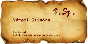 Váradi Szimóna névjegykártya
